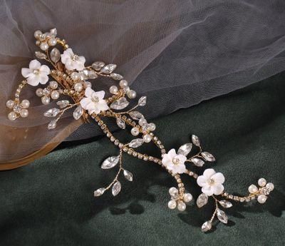Bridal Crystal Flower Hair Clip Headpiece Hair Vines. Wedding Hair Clip Headpiece