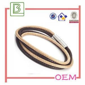 Metal Fastener Fashion Styles for Us Market Leather Bracelet Bangles