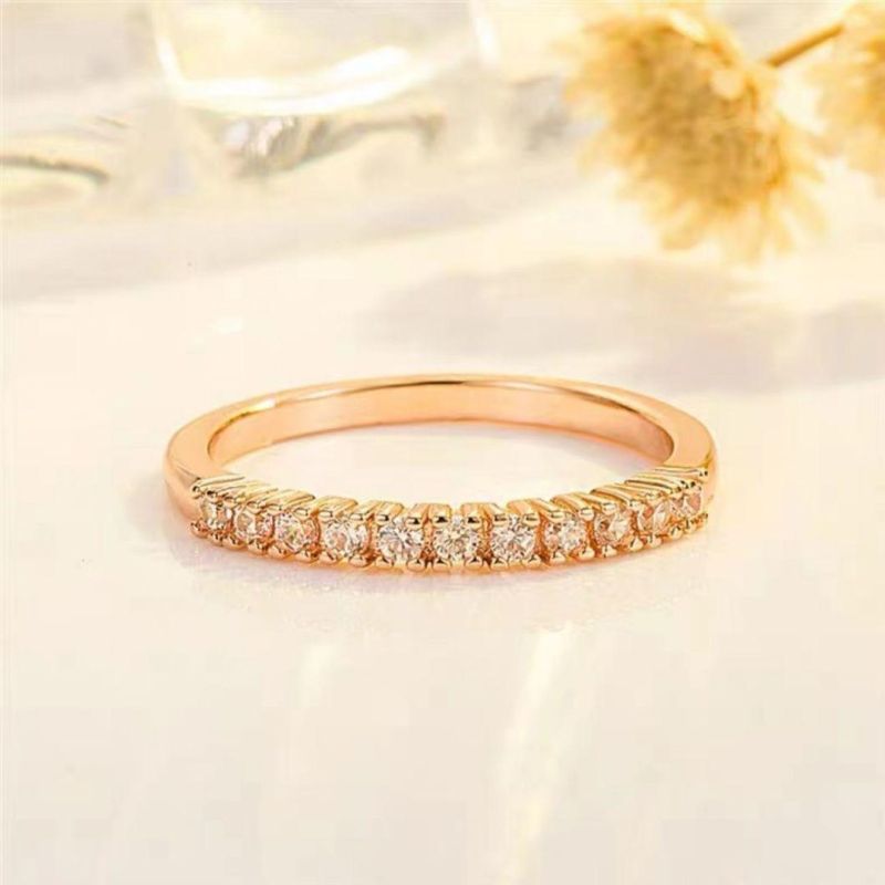 Wholesale Simple Design Ring 925 Sterling Sliver Moissanite 18K Gold & Silver Ring for Woman