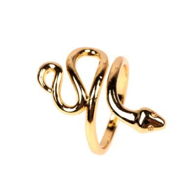 Women Open Rings Jewelry Gold Plated Adjustable Brass Snake Ring