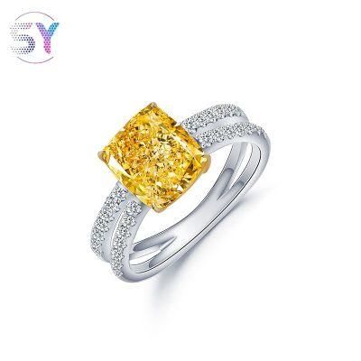 2022 Cushion Shape 3.0CT Factory Wholesale Jewellery 925 Sterling Silver Rings with Rhodium Plating