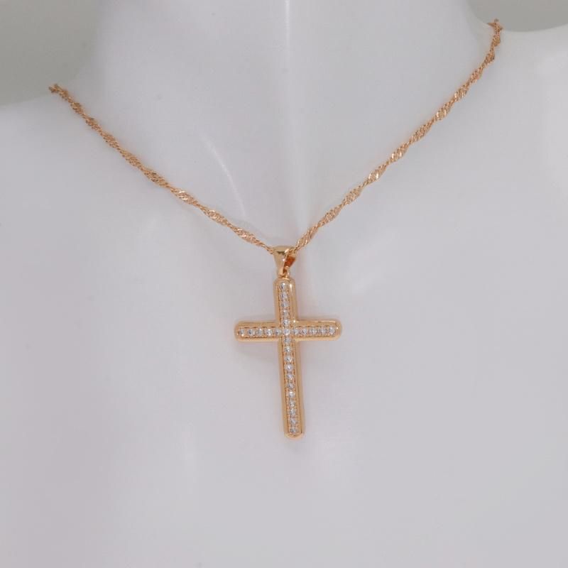 Latest Rose Gold Cross Pendant Fashion Jewelry Necklace