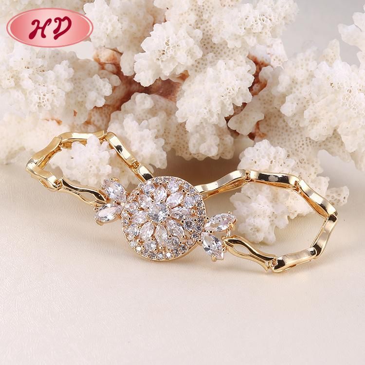Nice Popular Fashion Design 15K 24K Gold Jewelry Gold Color Bracelet for Women