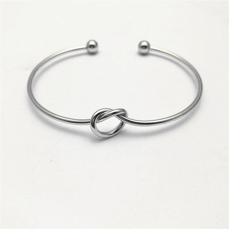 Fashion Jewelry Open Love Knot Bangle Rose Gold Bracelet