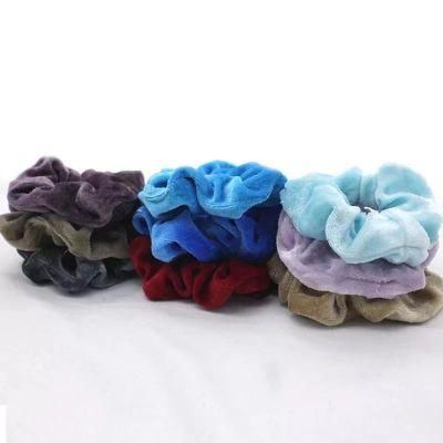 Factory Custom 50 Colors Designer Scrunchie Velvet Scrunchie Package Vintage Hair Band for Girl Women