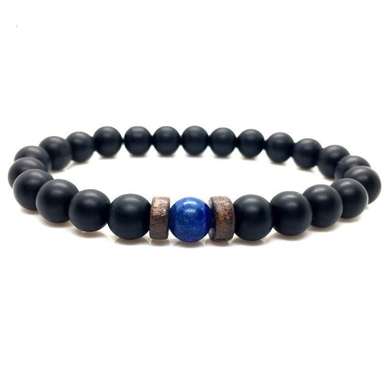 Promotion Gift Men Natural Bead Lava Stone Bracelets Fashion Jewelry