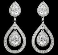 Wedding CZ Earring Jewelry, Bridal CZ Earring Jewelry, Bridesmaid CZ Earring, Prom CZ Earring