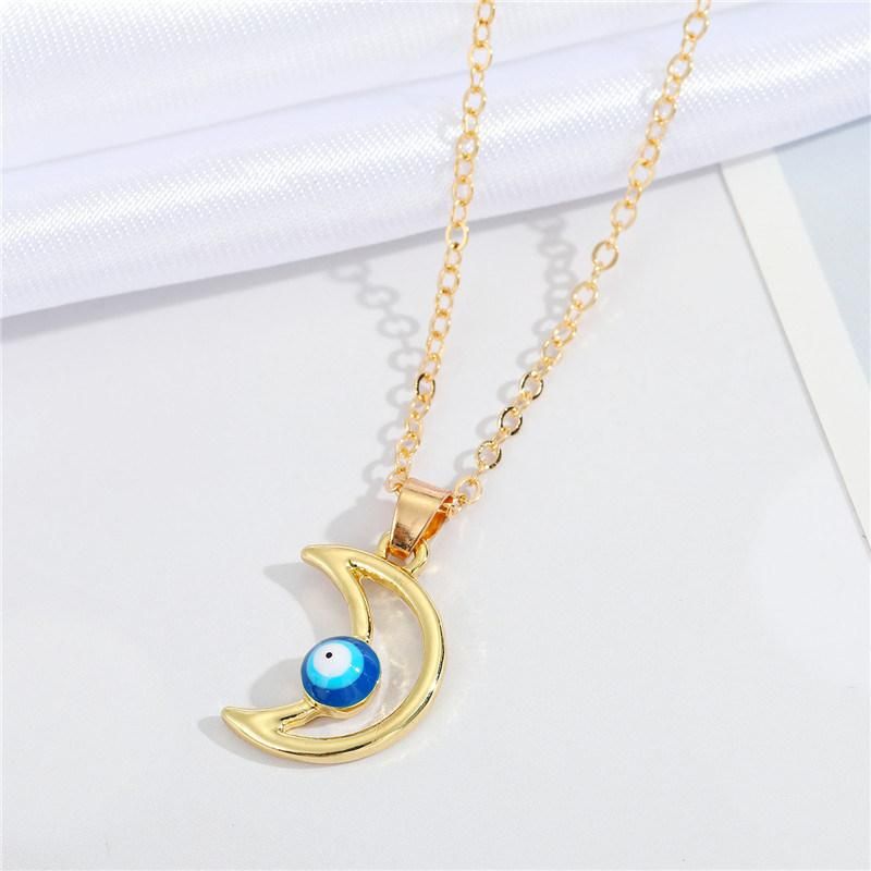 Golden Personality Demon Eye Pendant Necklace