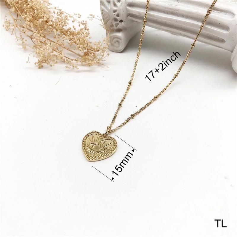 Manufacturer Custom No Fade Fashion Jewelry Collares Jewellery Manufacturer Custom Design Women18K PVD Gold Chain Love Heart Necklace