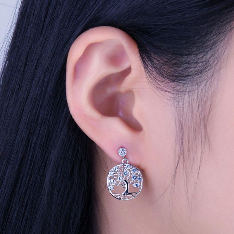 Tree of Life Drop Earring 925 Sterling Silver Jewelry for Women Wholesale