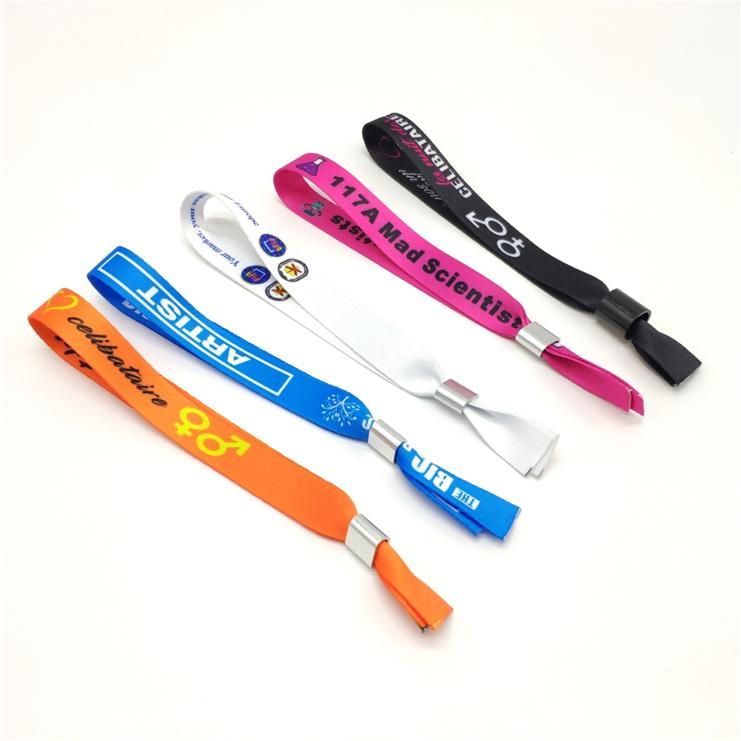 Wholesale Custom Promotional Gifts Handband Bracelet Printed Design Your Own Logo Cheap Woven Wristband for Events