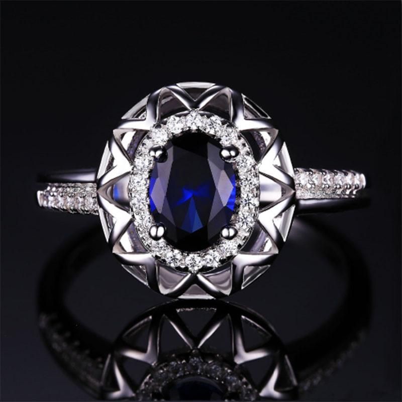 Wholesale 925 Sterling Silver Jewelry Created Gemstone Sapphire Earring for Women