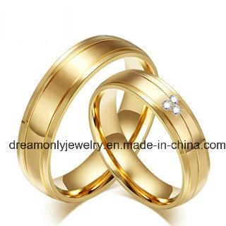 Fashion Jewelry Gold Color Brass Wedding Bands Engagement Couples Rings Sets for Men and Women