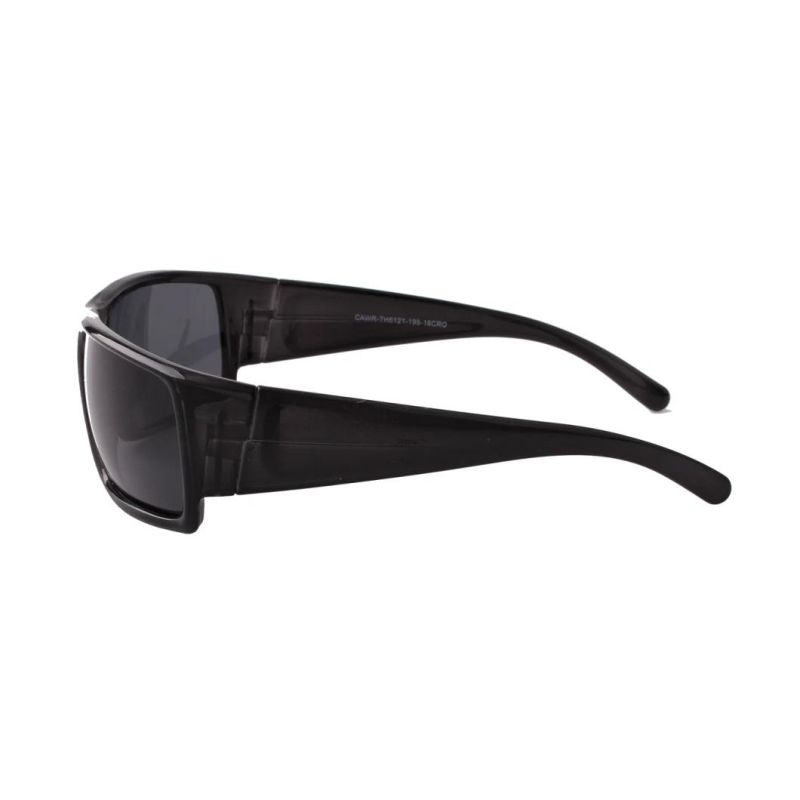Square Shiny Black Sport Sunglasses for Men