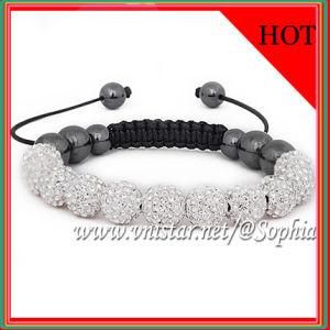 Fashion Clear Crystal Stones Bead Macrame Bracelet (SBB088-12)