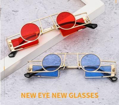 Personality Punk Small Round Frame Men and Women Rock Sunglasses Metal Sunglasses