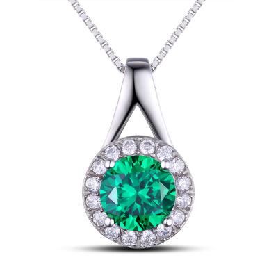 Fashion Jewelry Findings Gemstone Green Color Silver Pendant