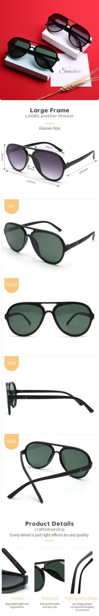 Super New Hot Eyewear 2021 Flat Top Square Sun Glasses Shades Men Women Sunglasses