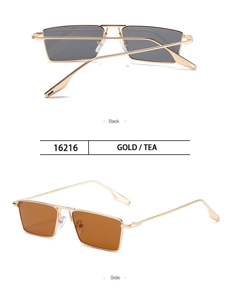 Trendy Sunglasses Sunglasses Light Green Main Color Metal Square Small Frame Personalized Sunglasses