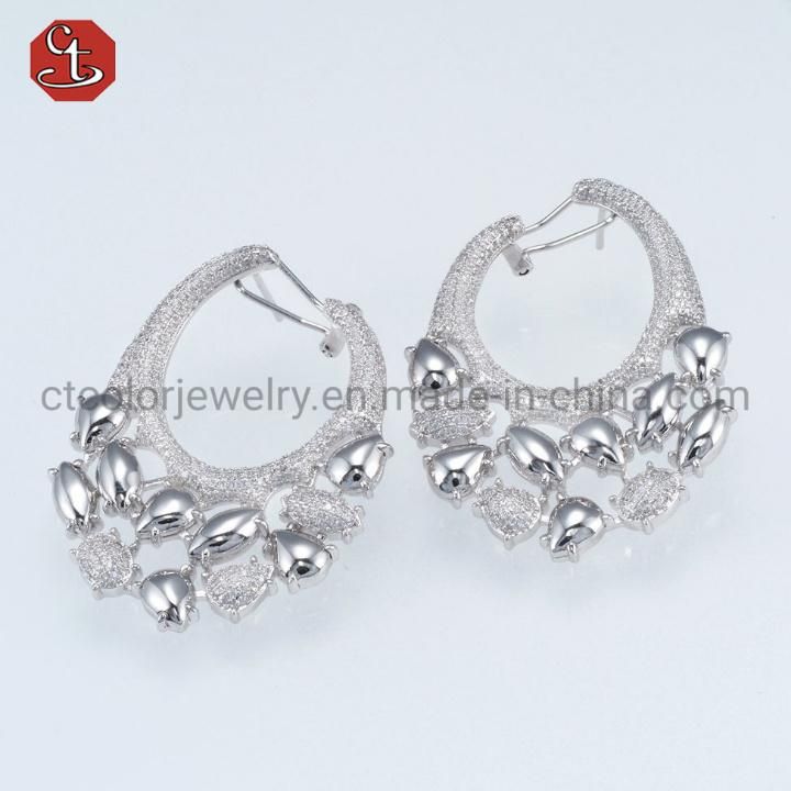 Fashion Jewelry High Quality 18K Gold Plated 925 Sterling Silver Earrings