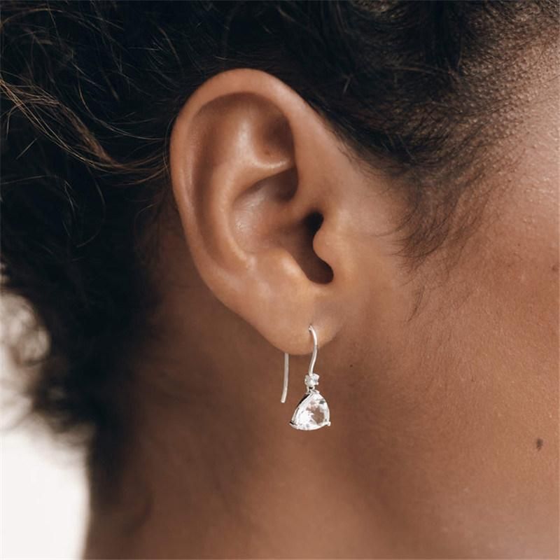 Triangle Glass Stone Drop Earring for Fashion Jewelry