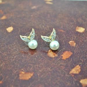 Fashion Design Silver Plated Earring with Pearl (ER008)