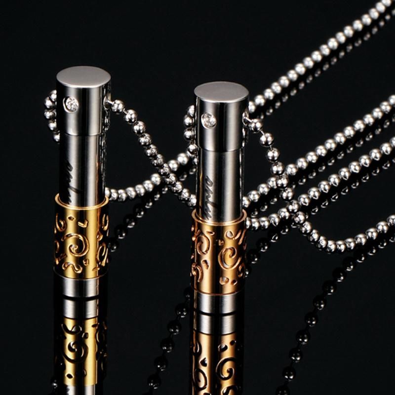 Stainless Steel Perfume Bottle Pendant Jewelry Necklace