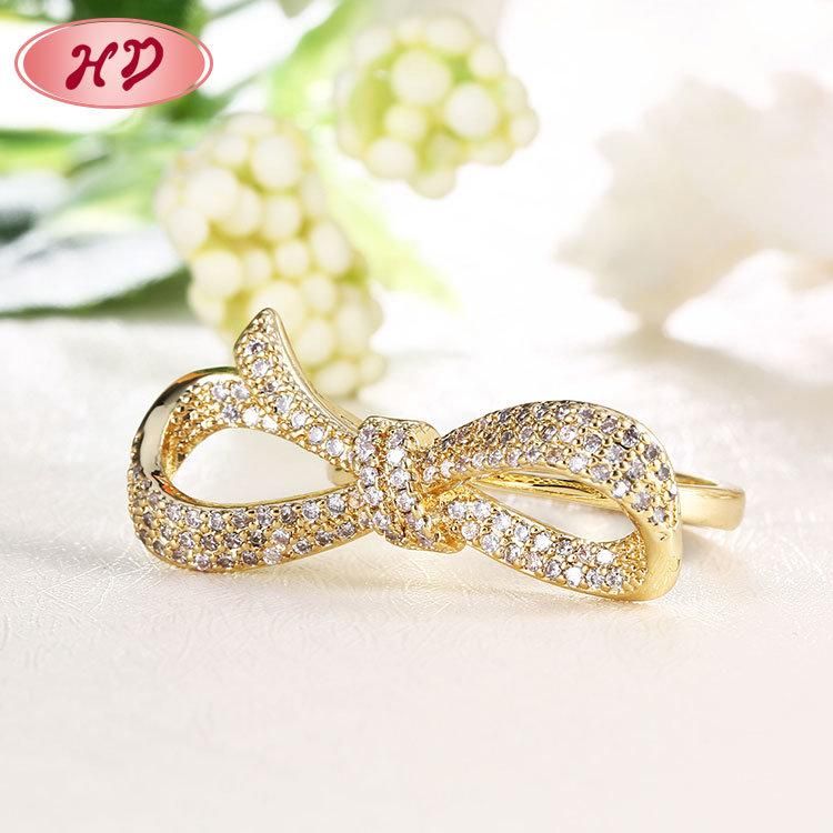 2020 Fashion Popular Gold Plated Wedding Rings with Zircon for Women