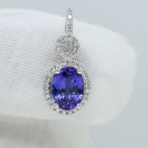 Luxury Sapphire Stone 925 Sterling Silver Pendant