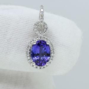 Luxury Sapphire Stone 925 Sterling Silver Pendant