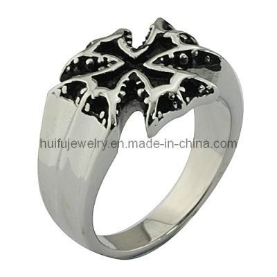 Casting Stainless Steel Gothic Cross Ring