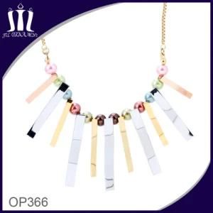 Fashion Punk Bar and Bead Collar Necklace