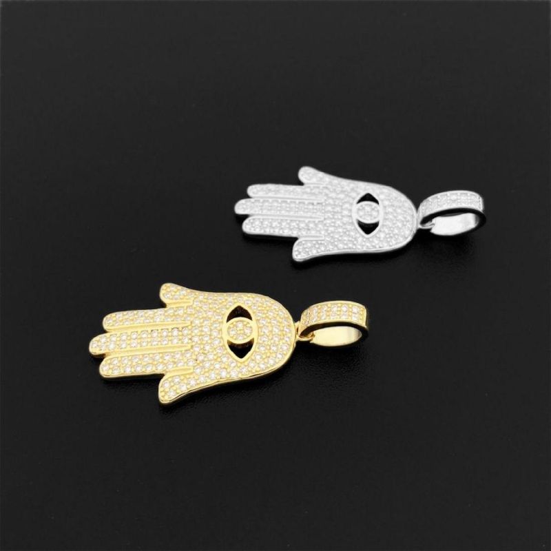 925 Sterling Silver Vvs Moissanite Diamond Eye of Evil Pendant Icy Luxury Hip Hop Bling Necklaces Fashion Jewelry