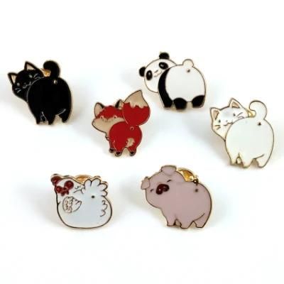 Custom Animal Badge Pig Brooch Panda Fox Cat Badge Enamel Pin