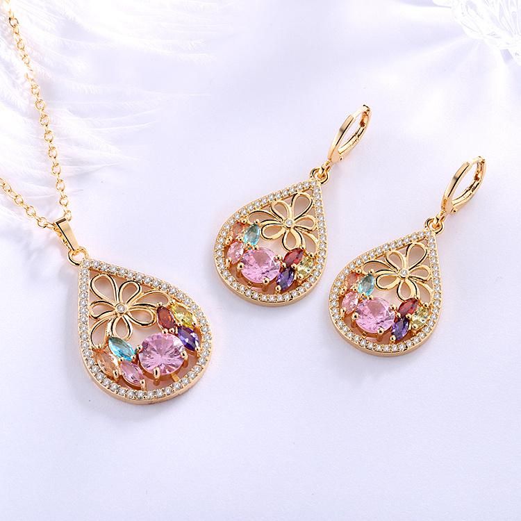 Fashion Crystal 18K Gold Plated Jewelry Set for Women