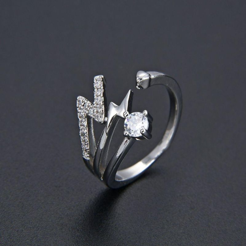 Fashion Flashing Lighting Ring Can Adjustment Filling Zircon Ring