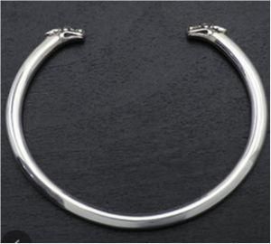 Double Dog Dubbed Dog Silver Bracelet Chrome Style Hearts Shape Breath Bangle Da Bulldog Silver 925 Sbt Ntfl/Ntfl