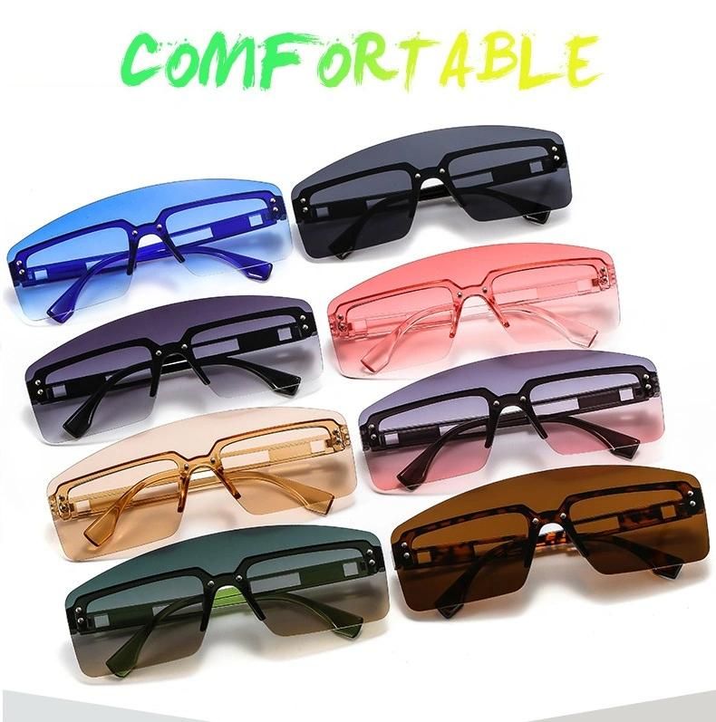 2022 New Fashion Square Sunglasses Women Men Shield Gradients Lens PC Alloy Frame Quality Luxury Sunglasses