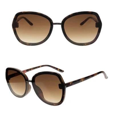 New Developed Oval Shape PC and Metal Material Fashion Sunglasses for Women