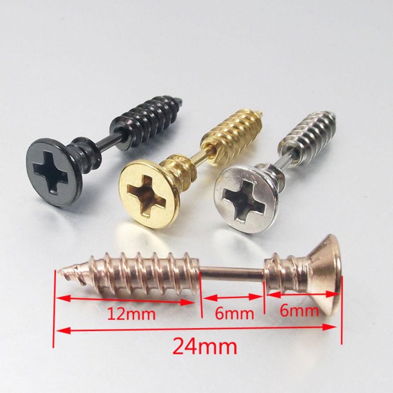 Hypoallergenic Titanium Steel Screw Piercing Stud Earrings Stainless Steel Earrings European and American Halloween Screw Earrings Er8208