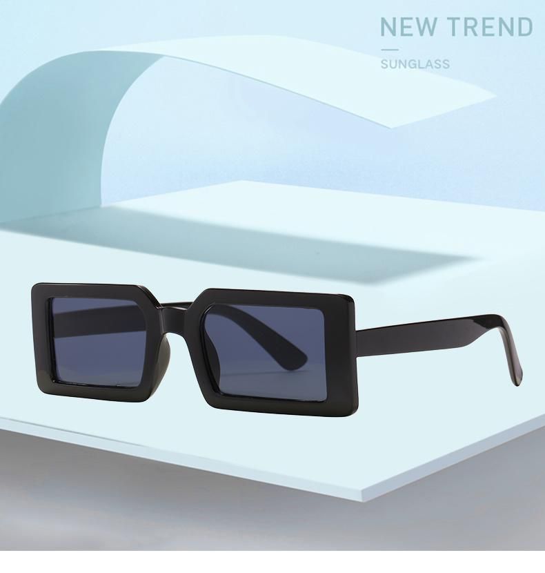 Foreign Trade Sunglasses Women Square Small Frame Silver Light Green Dazzling Sunglasses