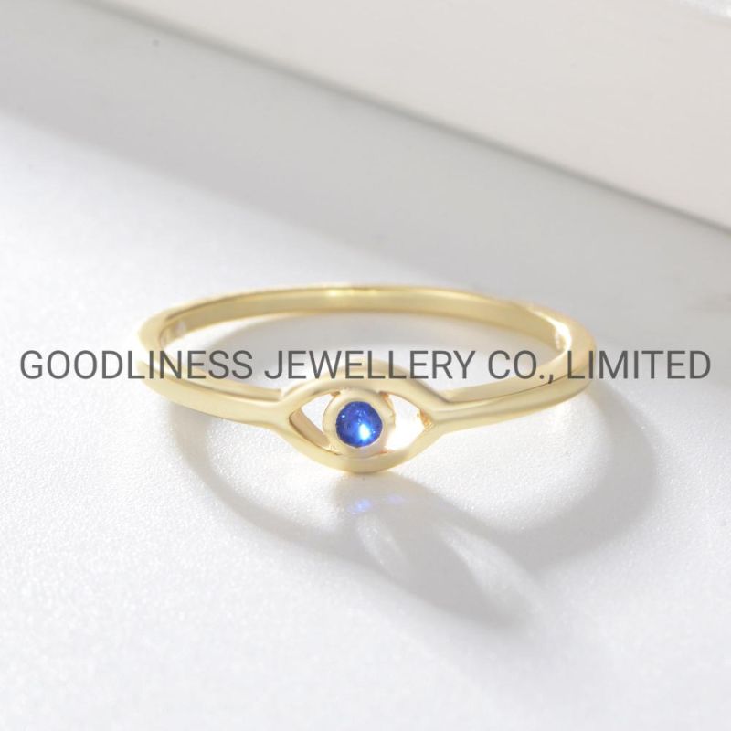 925 Sterling Silver Fine Jewelry Evil Eye Women Rings