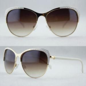 Fashion Elegant Lady Metal Polarized Designer Quality Sunglasses (14133)