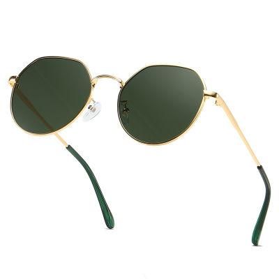 Women Mens High Quality Fashion Gold Metal Unisex Vintage Round Sunglasses