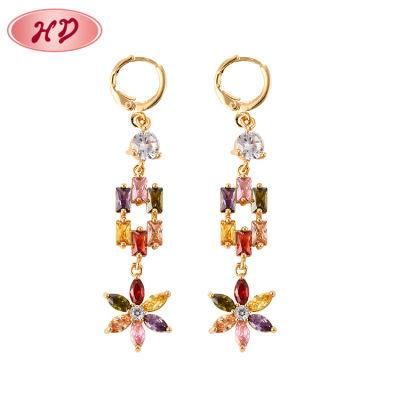 Latest Designs Small 18K Gold Plated Jewelry Drop Earrings Women