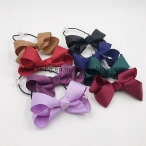 Girls Hair Accessories Grosgrain Hair Bows with Beaded Elastic Band