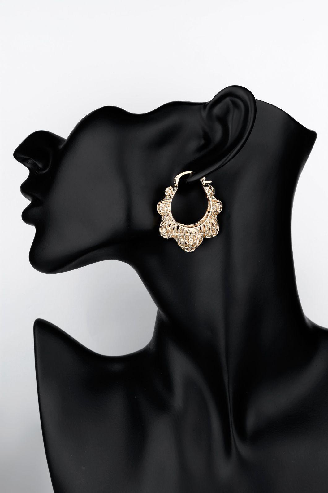 Factory Latest Design Girls 18K Gold Earring Fashion Hoop Earrings