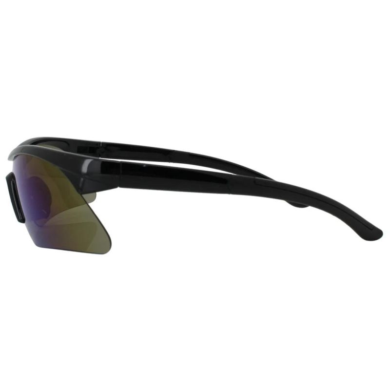 2020 One Piece Shiny Black Sports Sunglasses