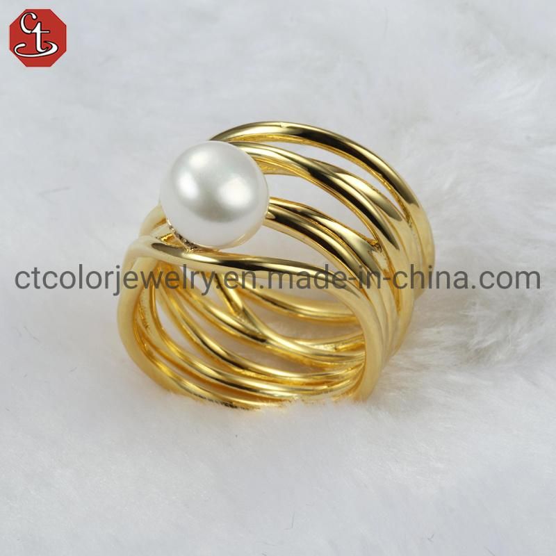 Hot Sale 925 Silver Jewelry and Natural Fresh Water Pearl Set Ring for Women Jewelry