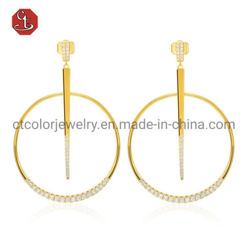 2022 New fashion jewelry zircon earring 18K Gold plated earrings